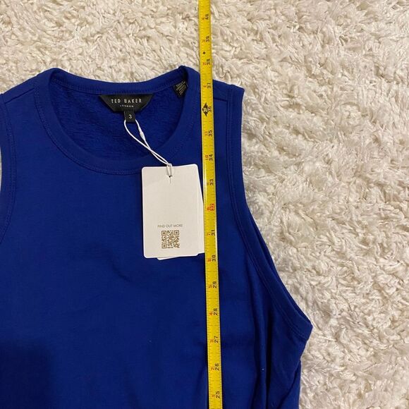 Ted Baker London Livviaa Knot Front Jersey Dress. Dark Blue. Size 3 (US SZ 8) - Picture 10 of 13